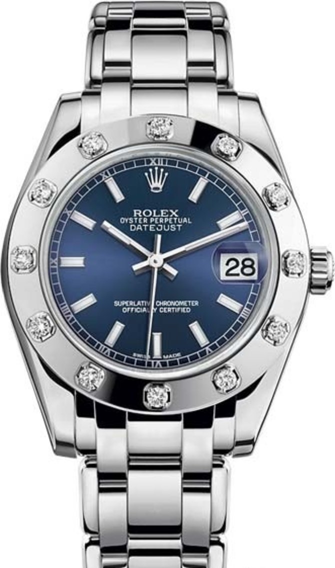 Rolex 81319-0029 Datejust Ladies Pearlmaster White Gold 34 mm 