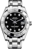 Rolex Datejust Ladies 81319-0014 Pearlmaster White Gold 34 mm 