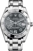 Rolex Datejust Ladies 81319-0037 Pearlmaster White Gold 34 mm 