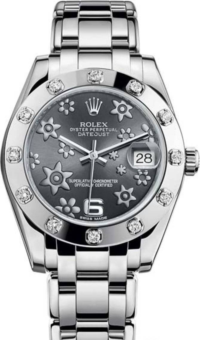 Rolex 81319-0037 Datejust Ladies Pearlmaster White Gold 34 mm 