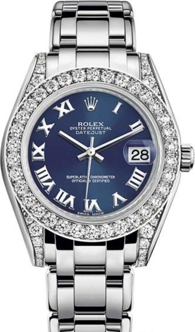 Rolex 81159-0055 Datejust Ladies Pearlmaster White Gold 34 mm 