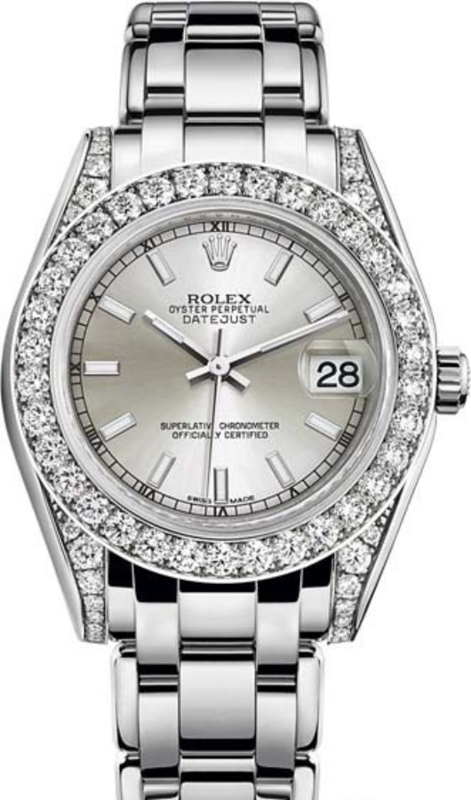 Rolex 81159-0051 Datejust Ladies Pearlmaster White Gold 34 mm 