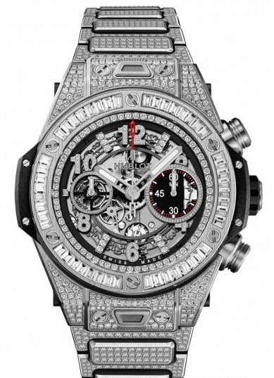 411.NX.1170.NX.3904 Hublot King Gold Pave Bracelet Big Bang Unico