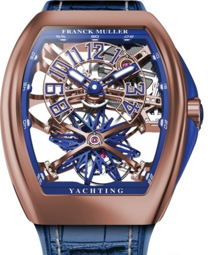 Franck Muller V45 T GR YACHT SQT RG Vanguard Gravity Yachting Skeleton