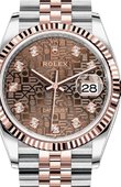Rolex Datejust 126231 Chocolate Jubilee design set with diamonds Everose Rolesor Fluted Bezel Jubilee Bracelet