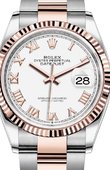 Rolex Часы Rolex Datejust 126231 White Roman numerals Oyster Everose Rolesor Fluted Bezel Oyster Bracelet