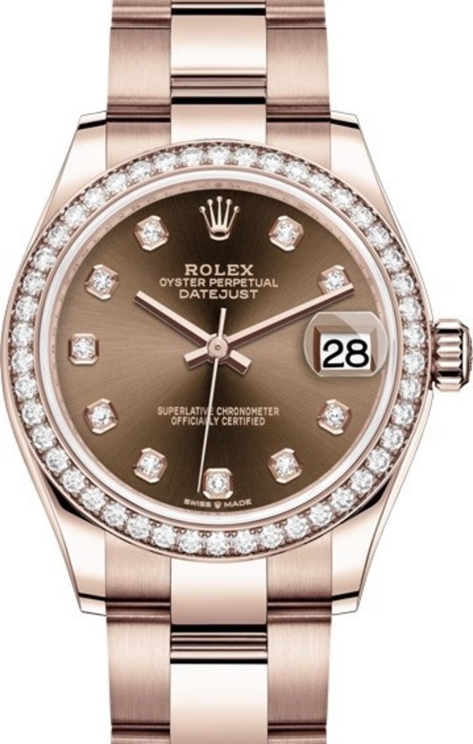 Rolex 278285rbr-0012 Datejust 31mm Everose Gold 