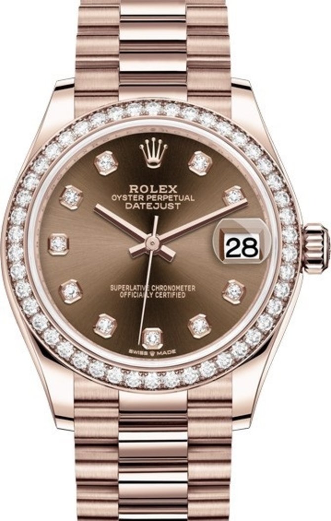Rolex 278285rbr-0006 Datejust 31mm Everose Gold 