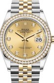 Rolex Datejust 126283rbr-0003 36mm Steel and Yellow Gold