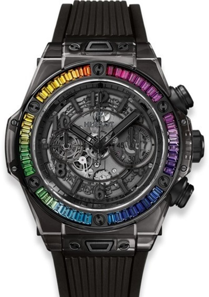 Hublot 411.JB.4901.RT.4099 Big Bang Unico All Black Sapphire Rainbow 45 mm