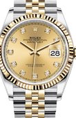 Rolex Часы Rolex Datejust Ladies 126233 Champagne-colour set with diamonds Jubilee Yellow Rolesor Fluted Bezel Jubilee Bracelet