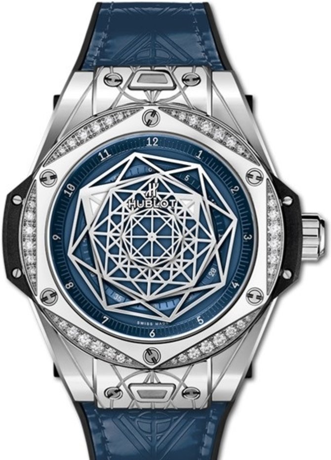Hublot 465.SS.7179.VR.1204.MXM19 Big Bang Sang Bleu Steel Blue Diamonds 39 mm 