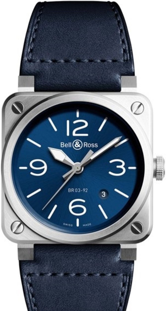 Bell & Ross BR0392-BLU-ST/SCA Aviation BR 03-92 Blue Steel