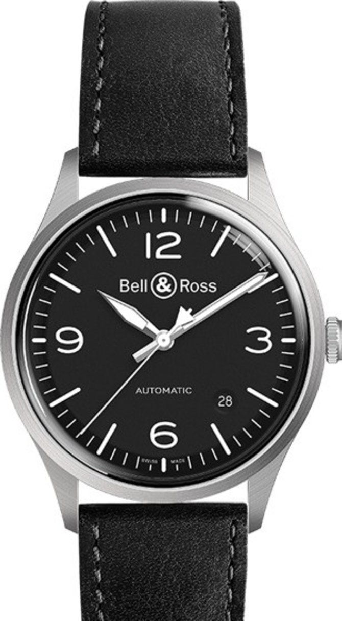 Bell & Ross BRV192-BL-ST/SCA Vintage BR V1-92 Black Steel