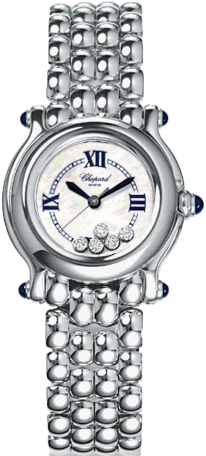 Chopard 278250-3022 Happy Sport Classic Round 5 Floating Diamonds Ladies Watch