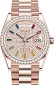 Rolex Day-Date 128345rbr-0042 36 mm Everose Gold