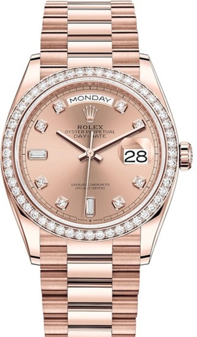 Rolex 128345rbr-0009 Day-Date 36mm Everose Gold
