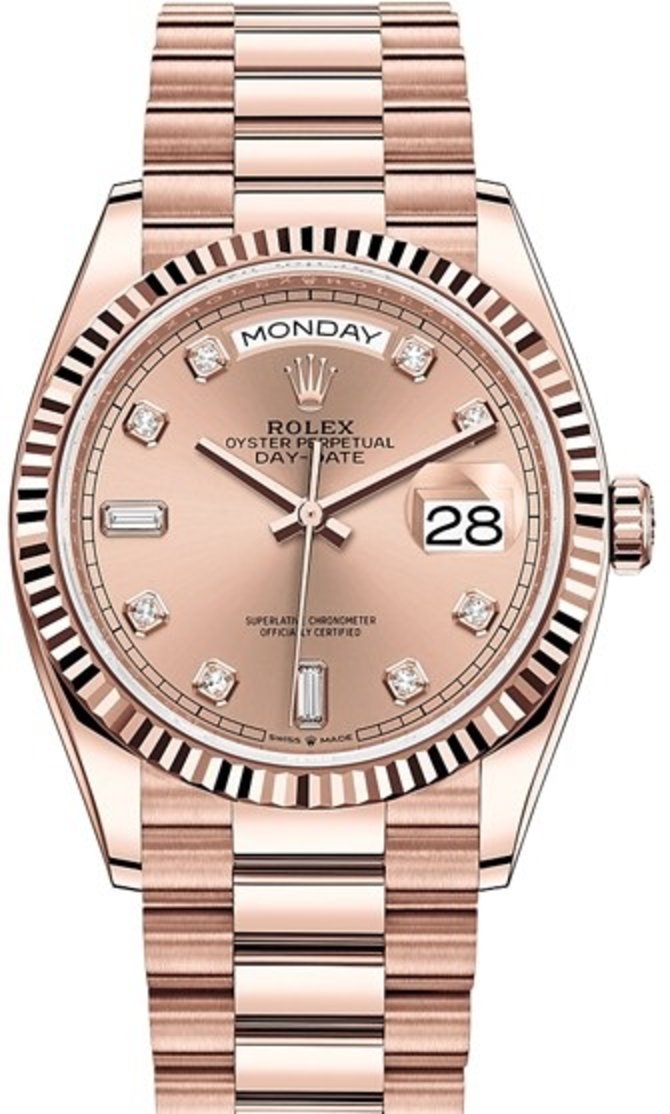 Rolex 128235-0009 Day-Date 36mm Everose Gold