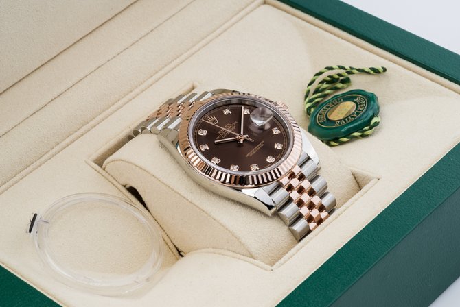 Rolex 126331 Chocolate set with diamonds Jubilee Datejust 41mm - фото 10