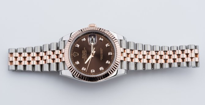 Rolex 126331 Chocolate set with diamonds Jubilee Datejust 41mm - фото 15