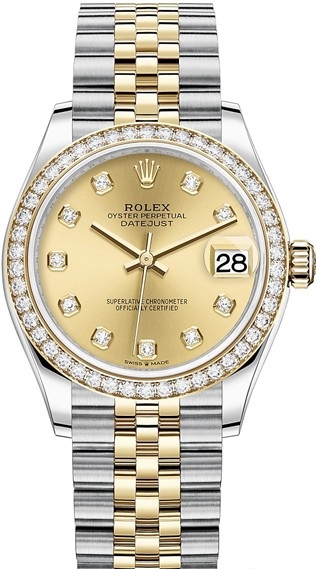 278383rbr-0026 Rolex 31mm Steel and Yellow Gold Datejust