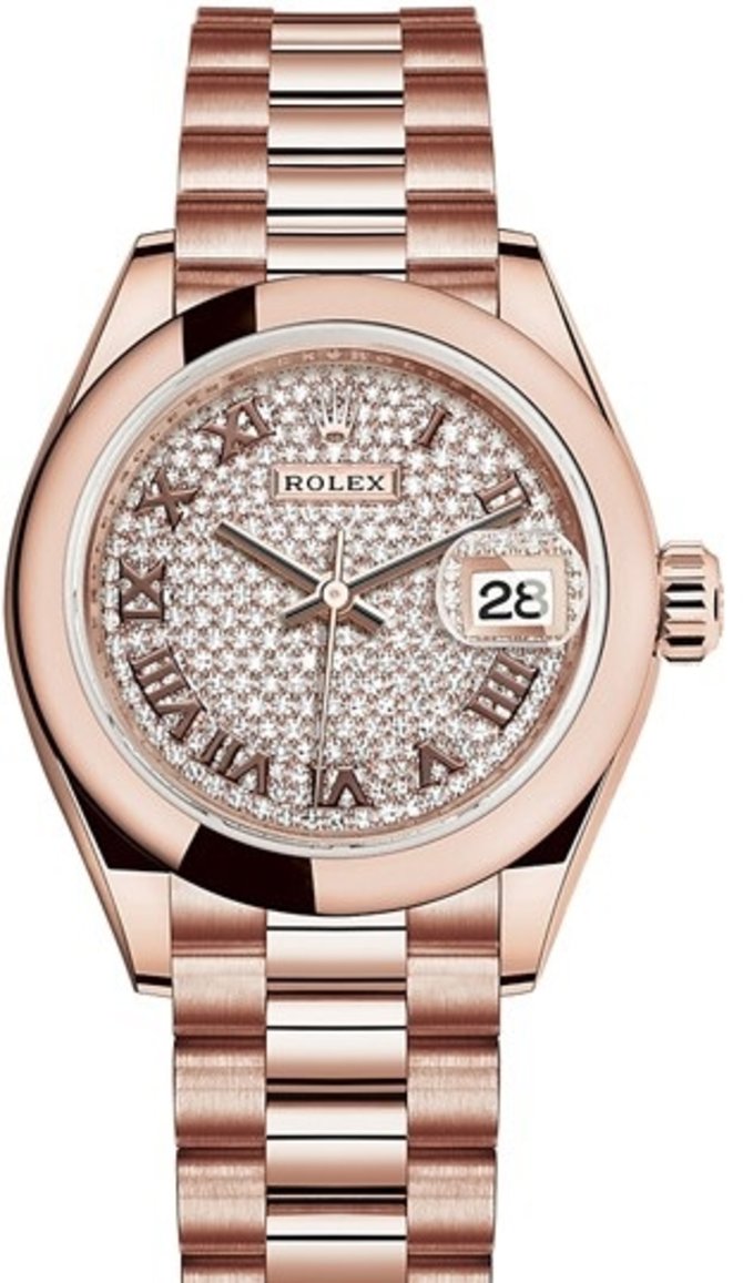 Rolex 279165-0023 Datejust 28 mm Everose Gold 