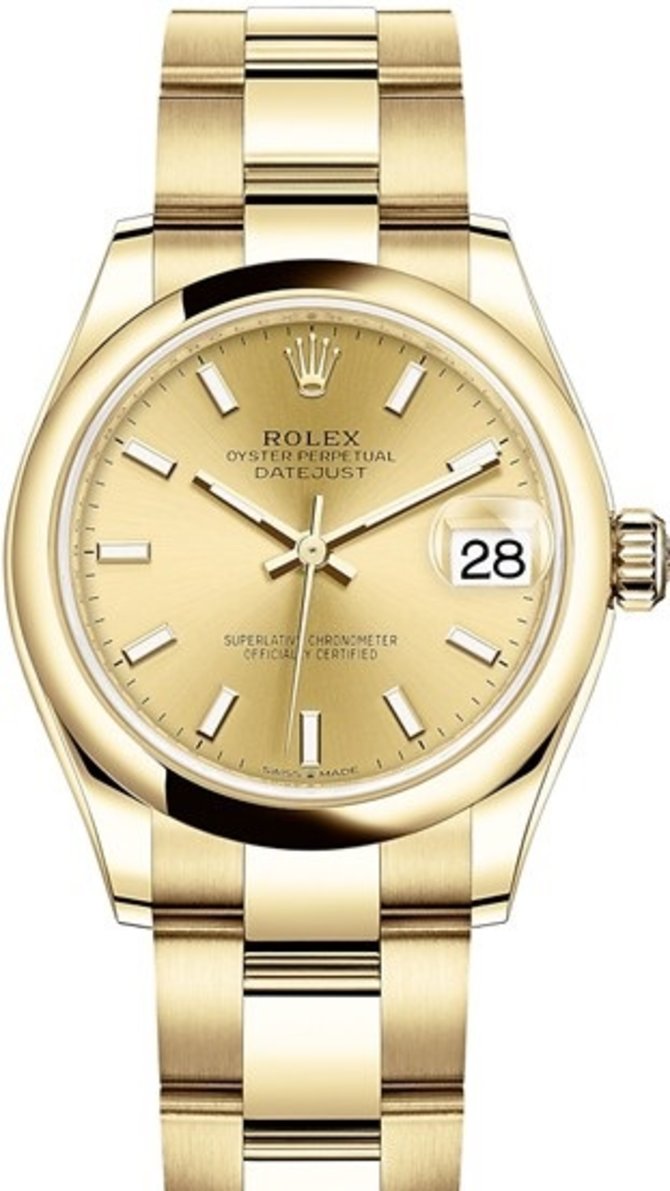 Rolex 278248-0039 Datejust 31 mm Yellow Gold
