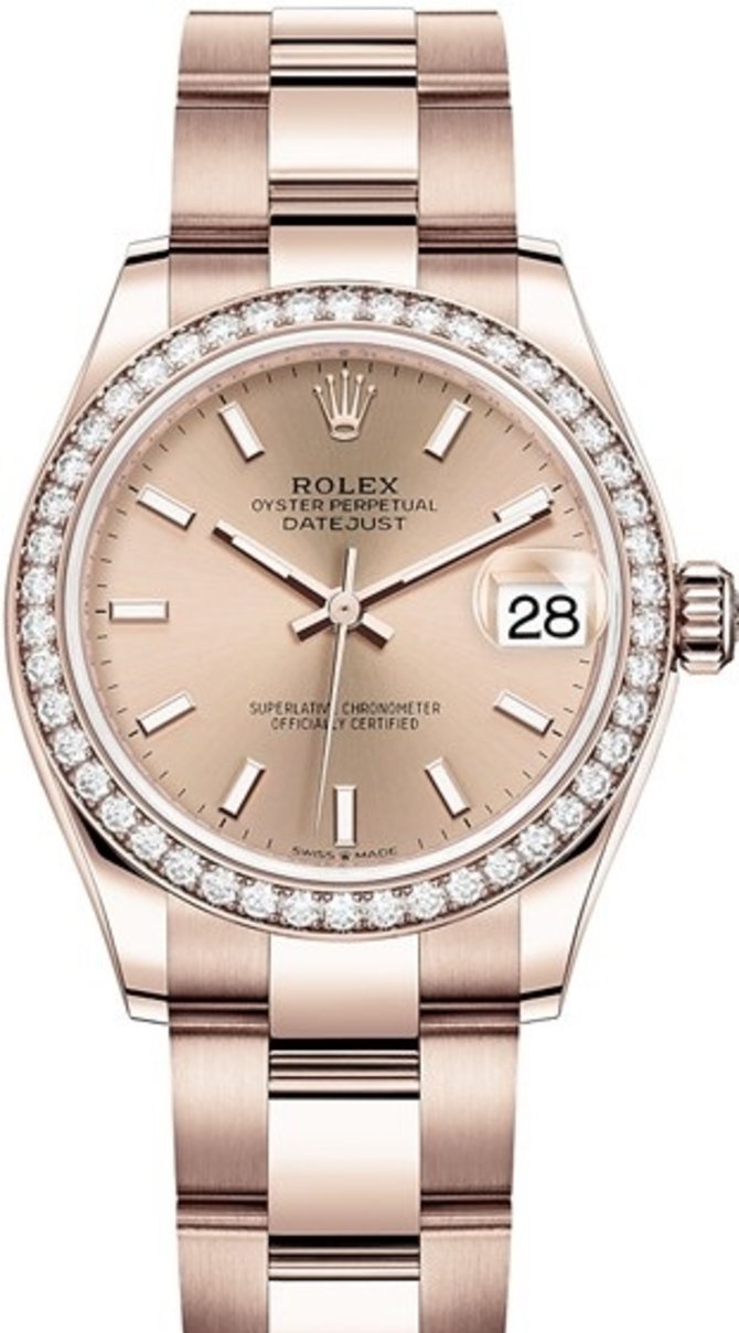 Rolex 278285rbr-0017 Datejust 31mm Everose Gold 