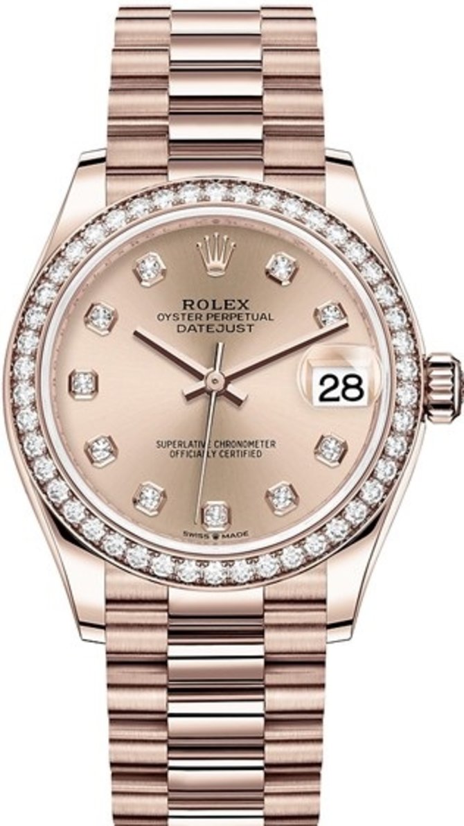 Rolex 278285rbr-0025 Datejust 31 mm Everose Gold 
