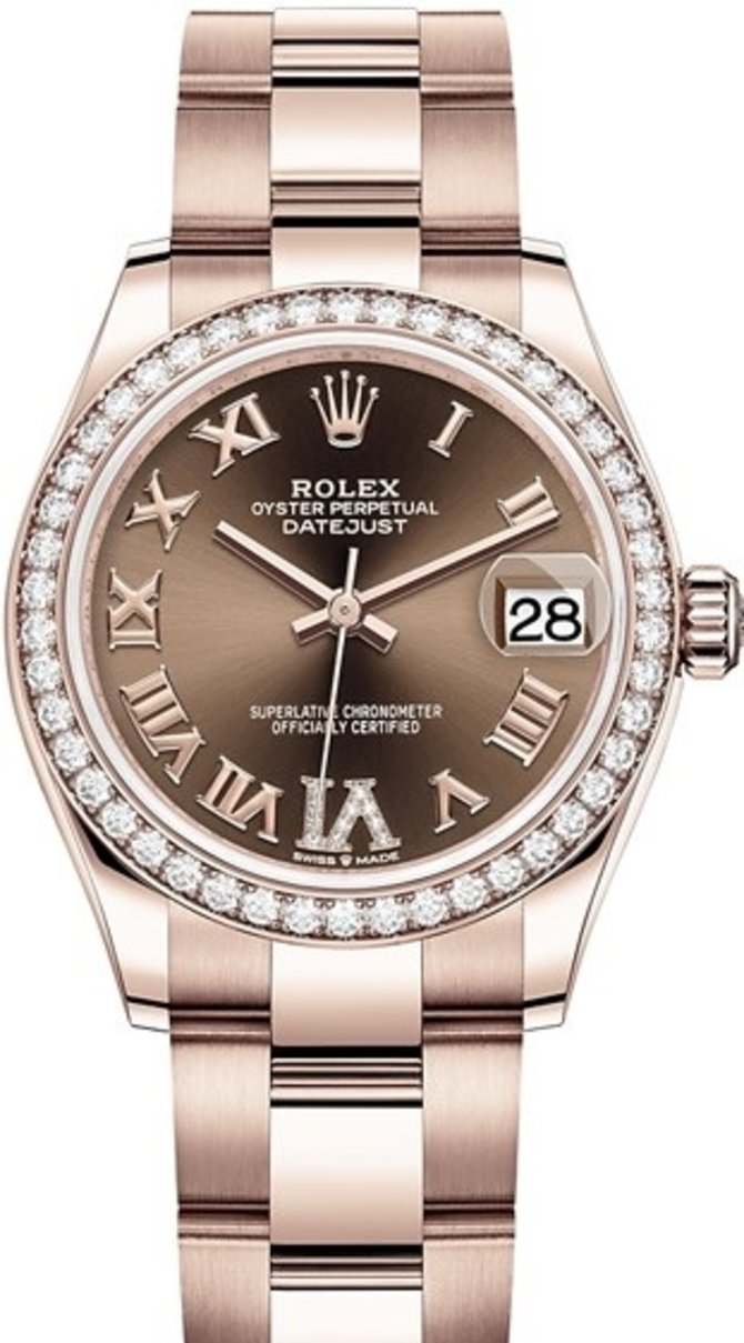 Rolex 278285rbr-0015 Datejust 31 mm Everose Gold 