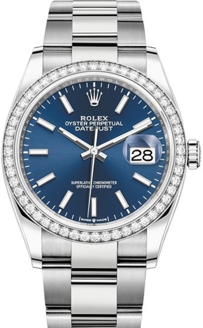 Rolex 126284rbr-0010 Datejust 36 mm Steel and White Gold