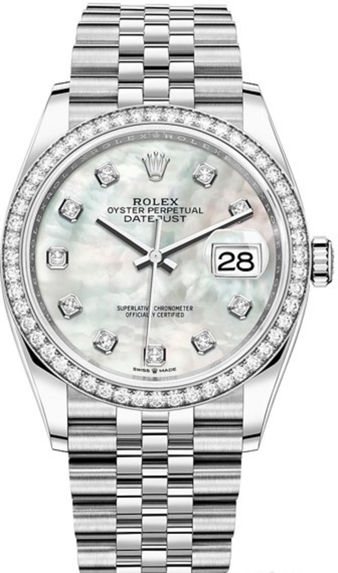 Rolex 126284rbr-0011 Datejust 36 mm Steel and White Gold