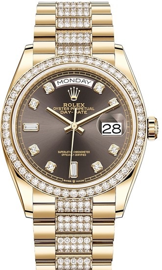 128348rbr-0007 Rolex 36 mm Yellow Gold Day-Date
