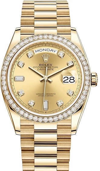 128348rbr-0008 Rolex 36 mm Yellow Gold Day-Date