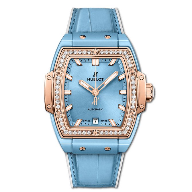 Hublot 665.EO.891L.LR.1204 Spirit of Big Bang 39 mm Light Blue Ceramic King Gold Diamonds