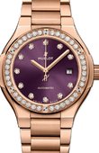 Hublot Classic Fusion 585.OX.898V.OX.1204 33 mm King Gold Purple Diamonds Bracelet