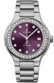 Hublot Classic Fusion 585.NX.897V.NX.1204 33 mm Titanium Purple Diamonds Bracelet