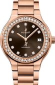 Hublot Classic Fusion 568.OX.898M.OX.1204 38 mm King Gold Brown Diamonds Bracelet