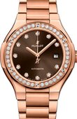 Hublot Classic Fusion 585.OX.898M.OX.1204 33 mm King Gold Brown Diamonds Bracelet