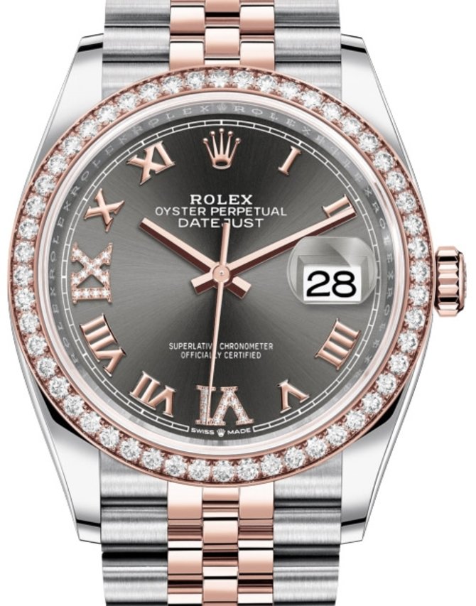 Rolex 126281RBR Dark rhodium set with diamonds Datejust Everose Rolesor Jubilee Bracelet