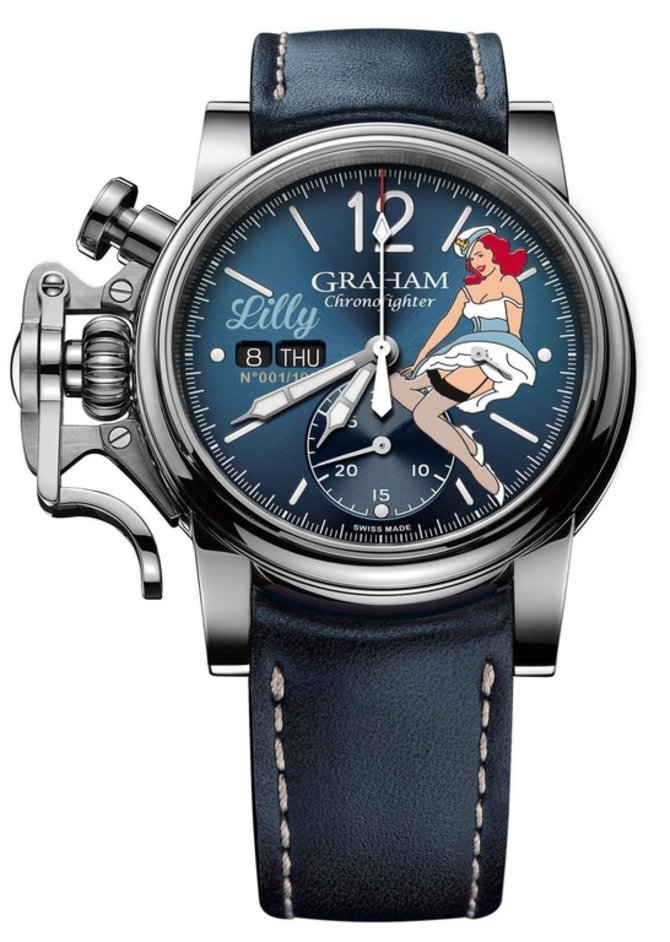 Graham 2CVAS.U05A Chronofighter Vintage Nose Art Ltd Lilly