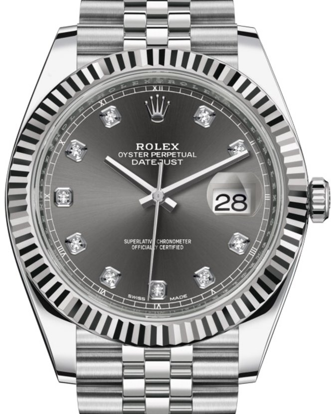 Rolex 126334 Dark rhodium set with diamonds Datejust White Rolesor Jubilee - фото 2