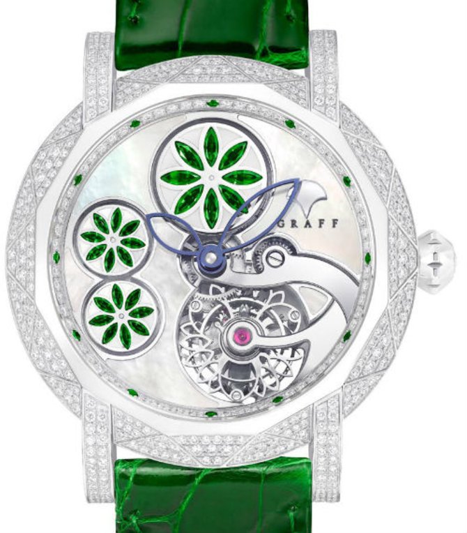 Graff Floral Tourbillon Emerald Floral Motif GraffStar Technical Floral Tourbillon