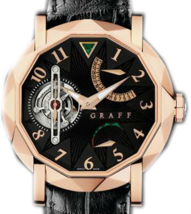 Graff Rose Gold With Black Dial GraffStar Technical Tourbillon 45 mm