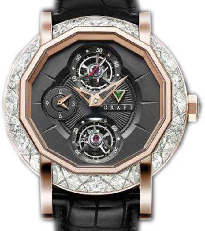 Graff Diamond&Rose Gold With black dial GraffStar Technical Double Tourbillon GMT 47 mm
