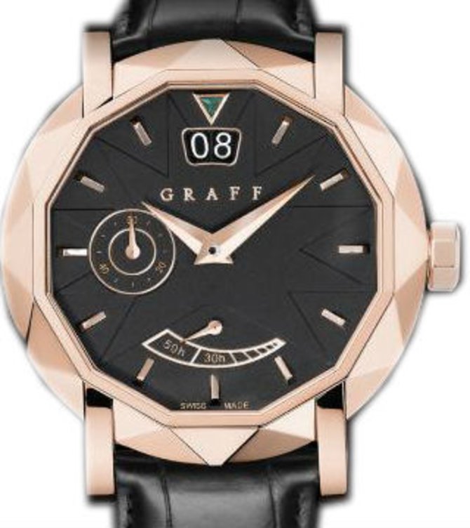 Graff Rose Gold With Black Dial GraffStar Grand Date 45 mm