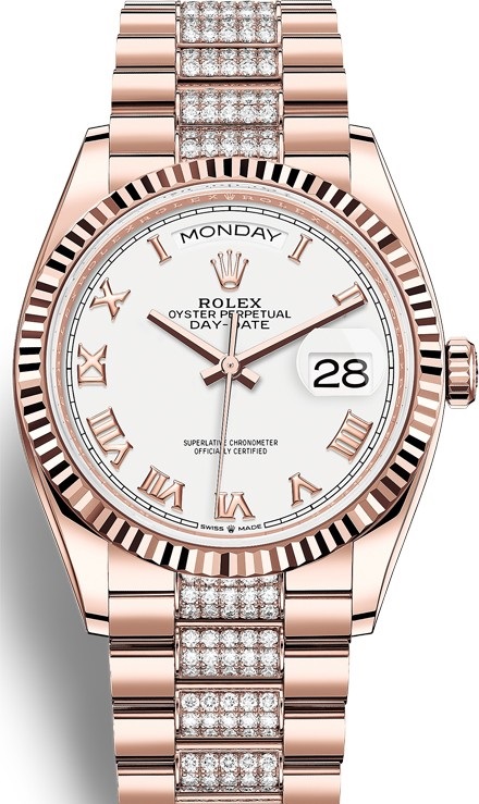128235-0053 Rolex 36 mm Everose Gold Day-Date