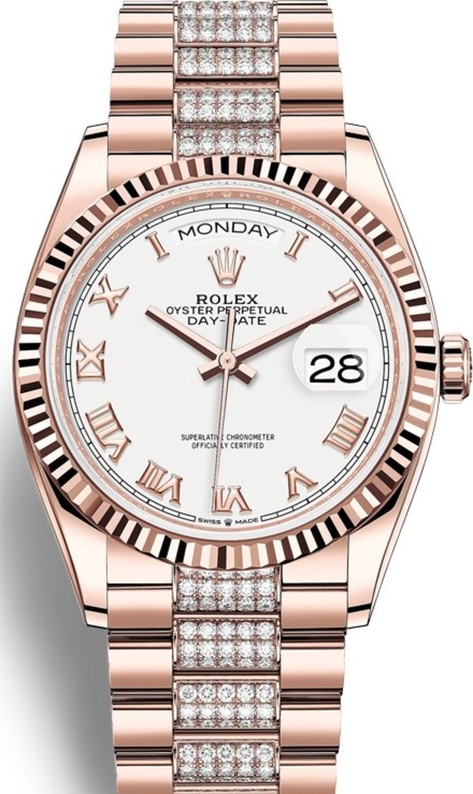 Rolex 128235-0053 Day-Date 36 mm Everose Gold