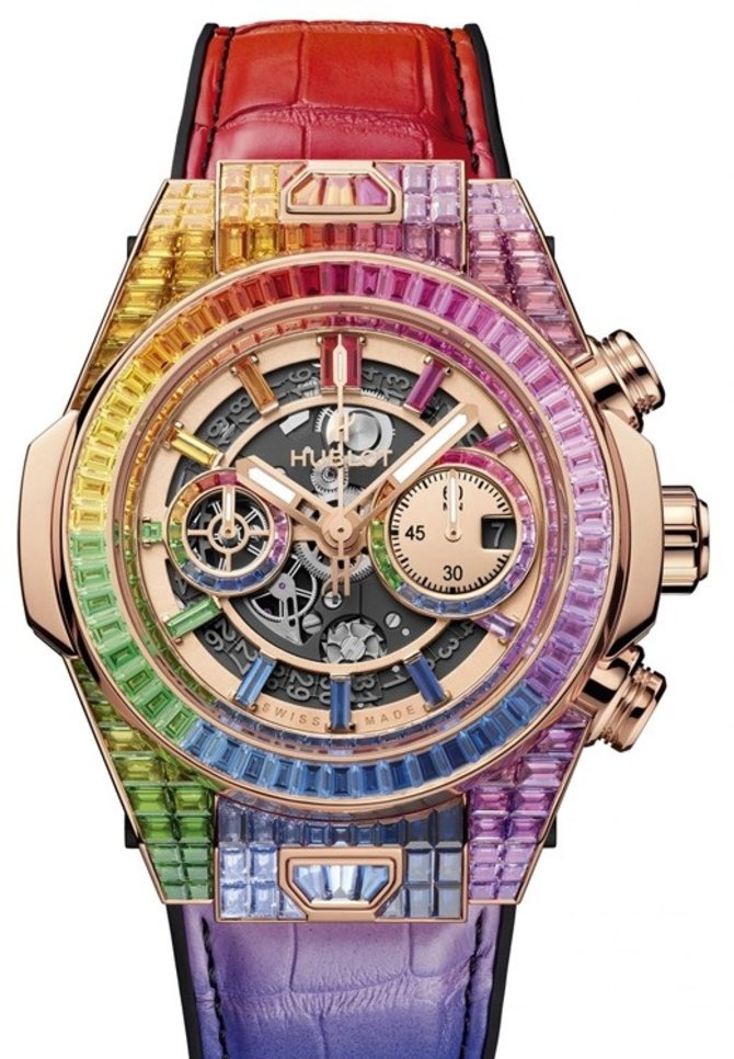 Hublot 411.OX.9099.LR.9999 Big Bang Unico Full Baguette King Gold Rainbow