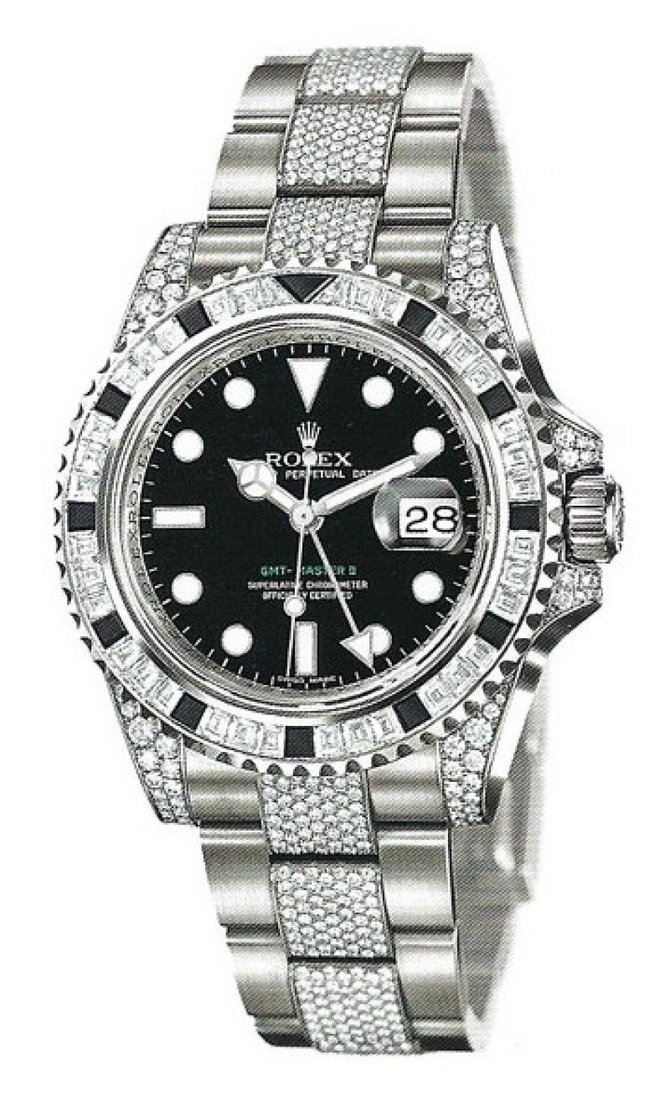Rolex 116759SANR Oysterlock Karat GMT-Master II 40mm White Gold Jewellery - фото 1